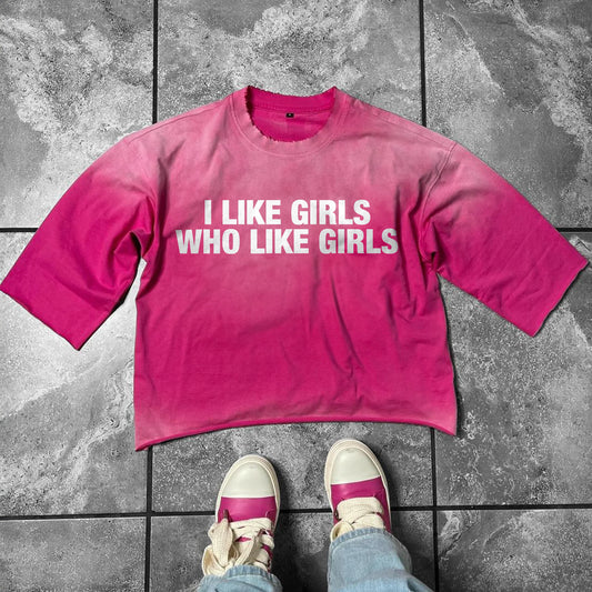 I Like Girls Heavy Tee Pink