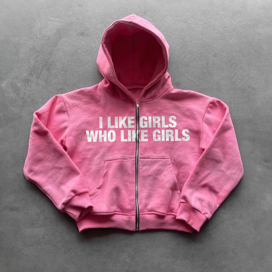 I Like Girls Pink Zip